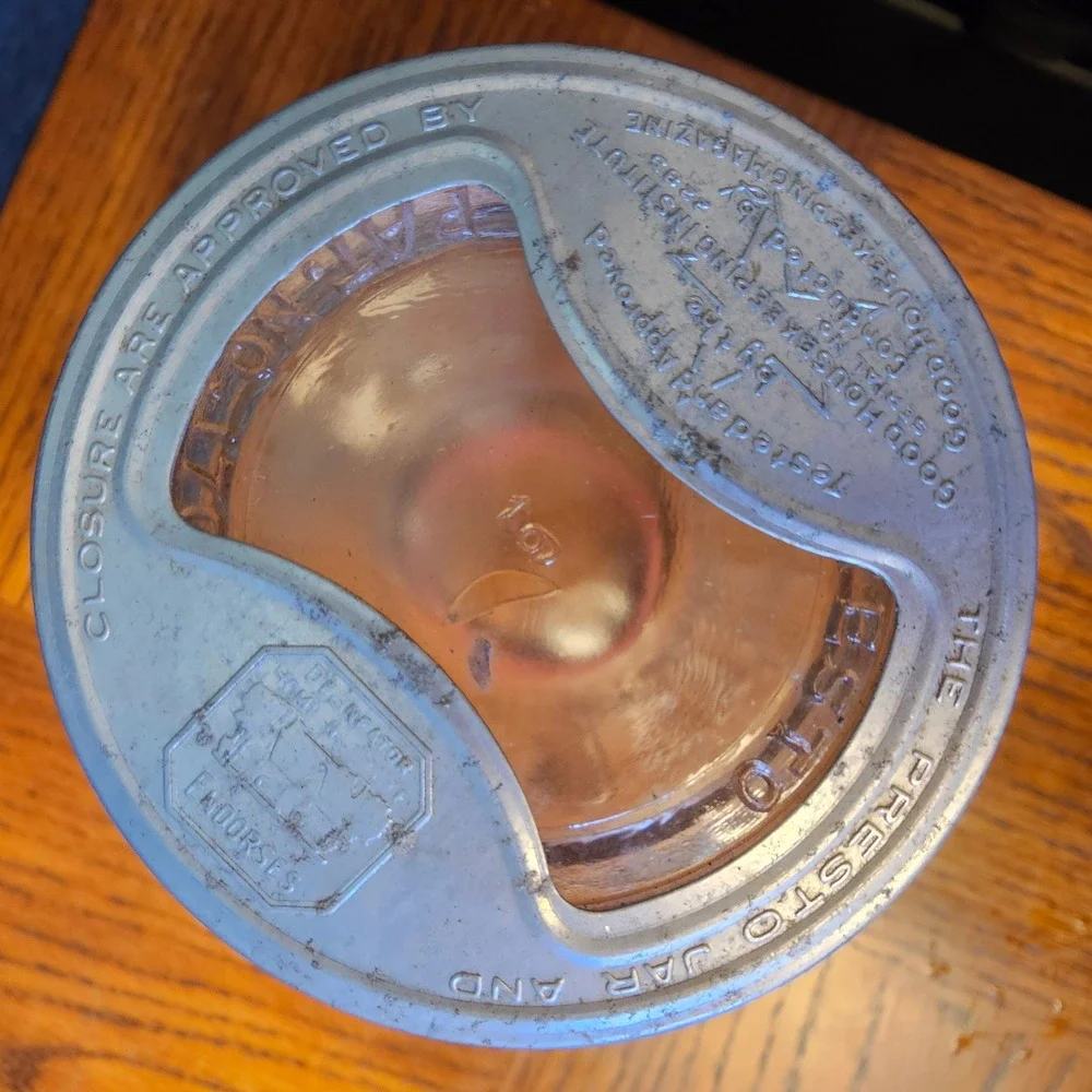 Vintage Presto Wide Mouth Glass Top Mason Jar with Lid and Gasket Clear